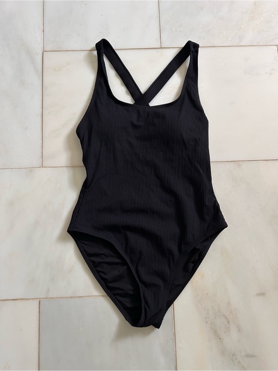Andie Other - Andie Seim Tulum Black Ribbed One-Piece Swimsuit